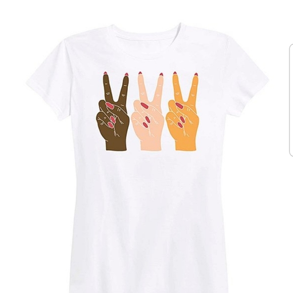 Tops - Multi race peace sign top